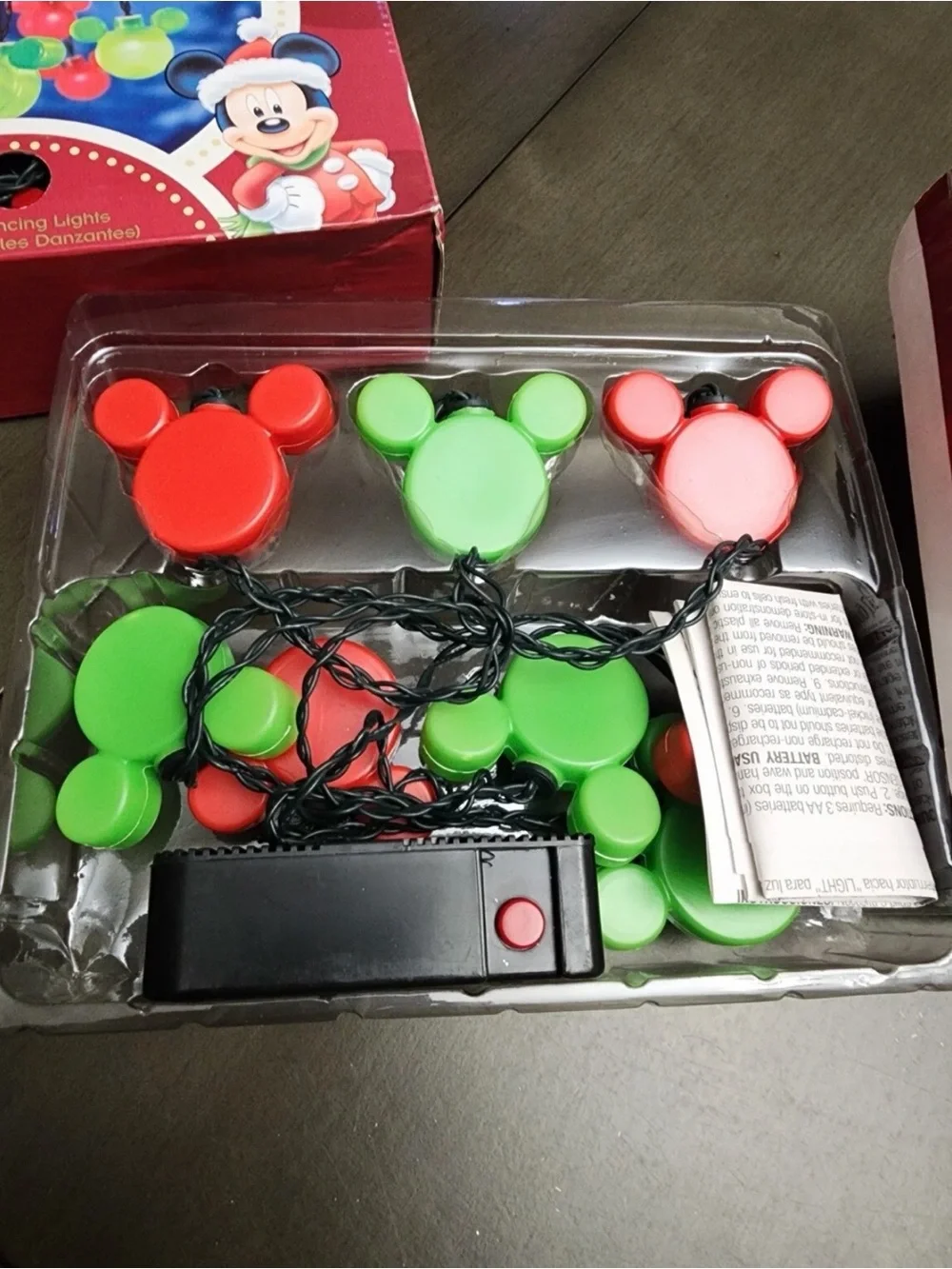 New 2 Boxes VTG Gemmy Disney Mickey Mouse X-Mas Blinking String Lights - Rare
